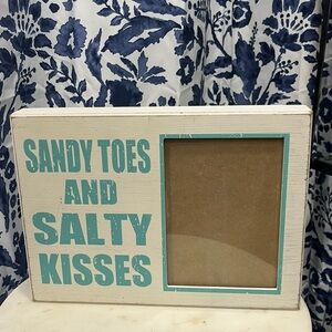 Beach Themed Photo Frame with Blue Text